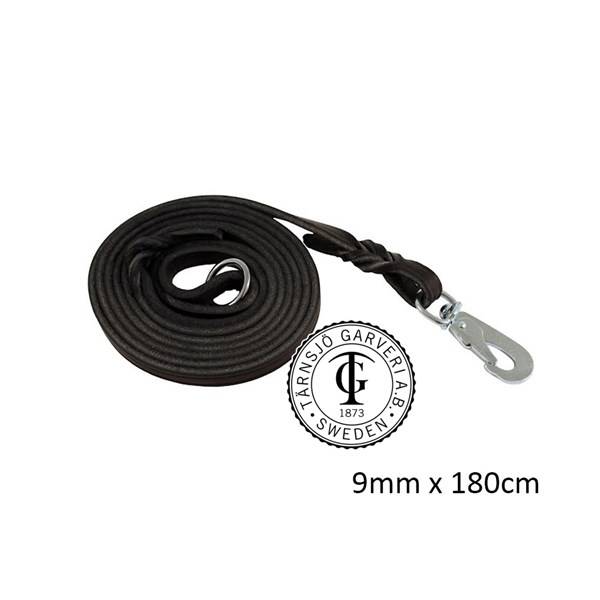 Läderkoppel svart 9mm 180cm