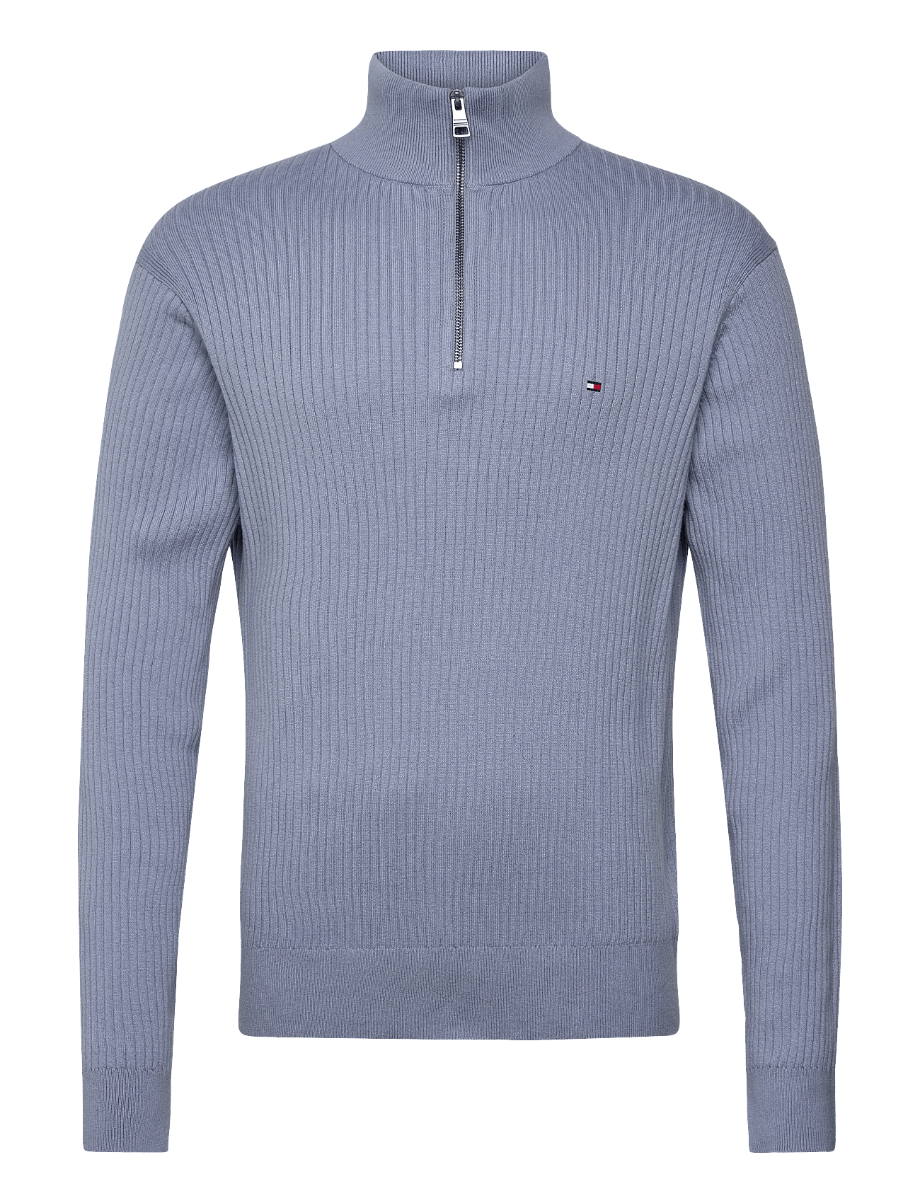 TOMMY HILFIGER Pima Ctn Cash Structure Zip Mock | Blue | 3XL