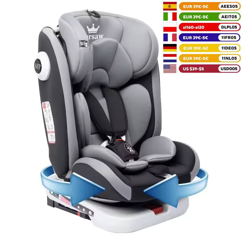 AP01 ECE ISOFIX Child Safety Seat KL005 Child Car Seat 360° Rotating 5-Point Belt 9-36kg 0 -12 Years