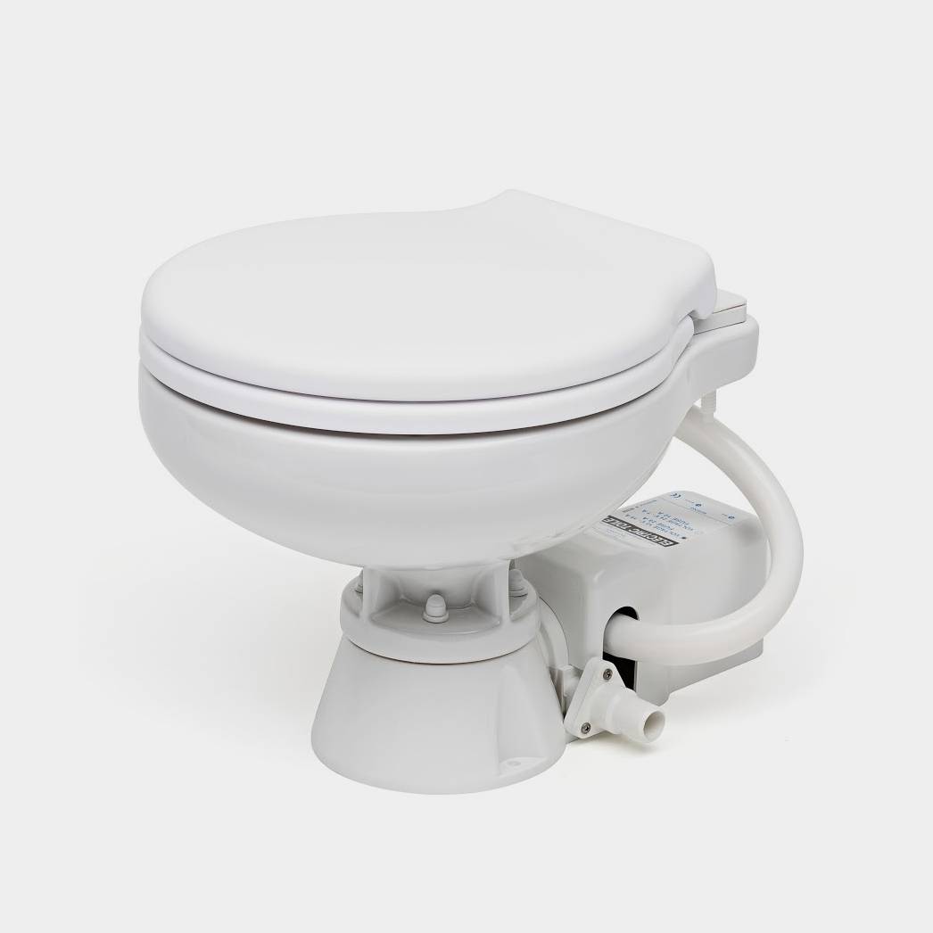 Eltoalett båt Ocean Standard Compact SoftClose, 24 V, liten skål, för sjövattenfyllning + pump
