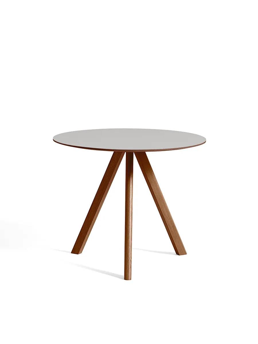 Copenhague CPH20 Bord, Ø90 cm fra Hay Lakeret valnød / Pebble grey linoleum - Jacobsen Plus