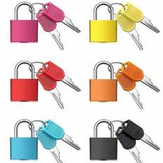 1 st flerfärgat mini litet hänglås med nycklar färgat plastskal lås zinklegering litet lås för bagage ryggsäck gym skåp lås resväska lås klassrum häng - Multifärgad (Multi-size)