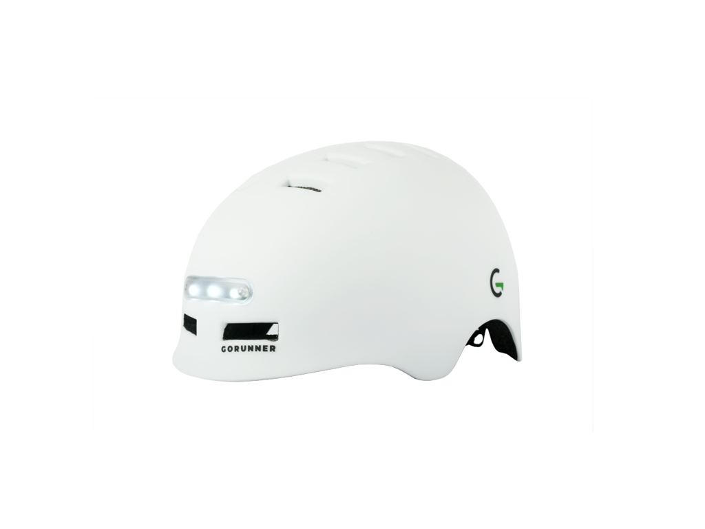 Gorunner - LED Cykelhjelm - Hvid - Str. 51-54 cm.
