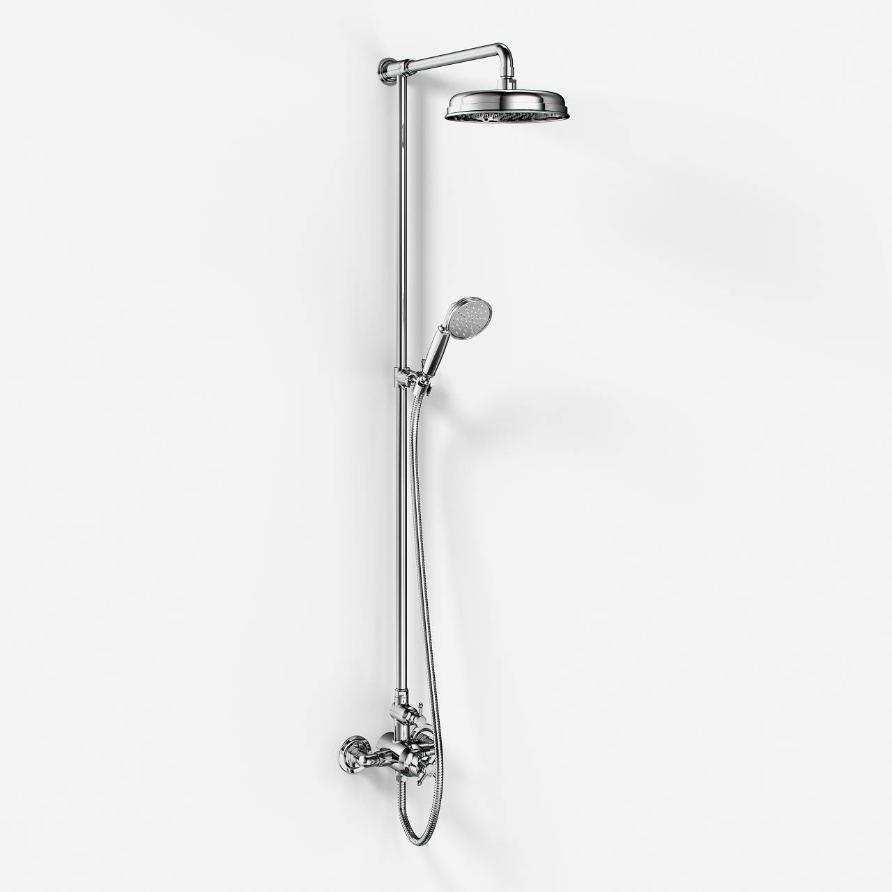 Hassel & Teudt HBT900 - SmartTerm stang-brusesæt m/Ø21 cm Rain DeLuxe m/EasyClean Krom Brusearmatur - fra Bad&Stil