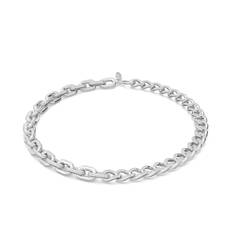 Swarovski Dextera Necklace, Mixed Links, White, Rhodium Plated
