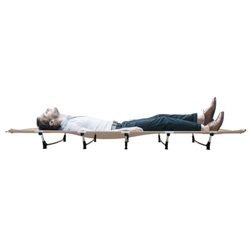TkkMivcOC Fältsäng vikbar, bärbar campingsäng med bärväska, avtagbar tjock campingsäng, vikbar gästsäng för strand utomhus kontor, max. 150 kg, 190 x 65 x 17 cm, khaki