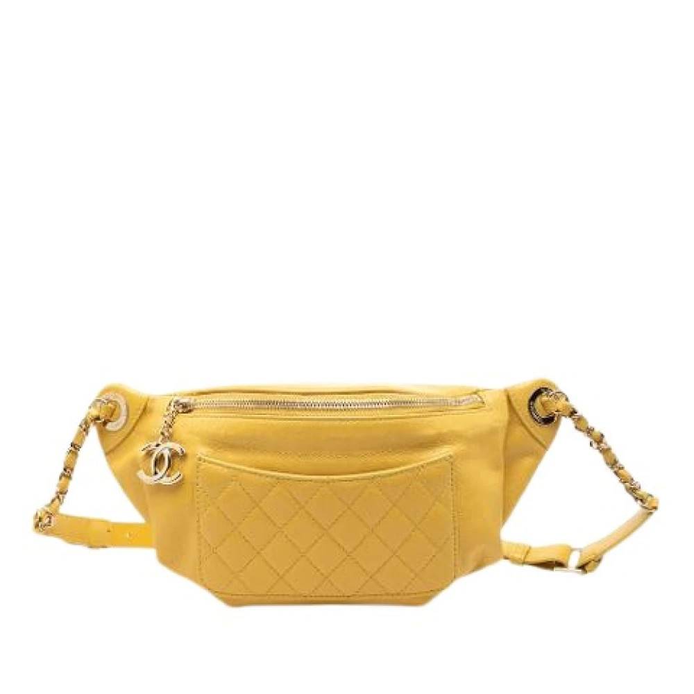 Chanel Vintage Pre-owned Quilted Lambskin Belt Bag - Vintage - Dame - Gul - ONE SIZE - Læder
