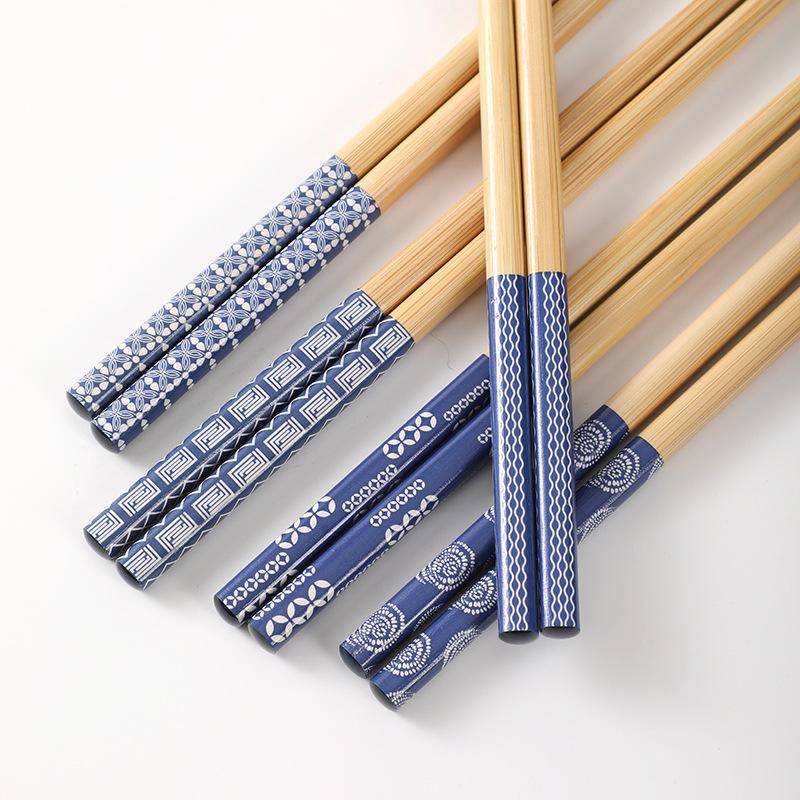 5 Pairs Of Handmade Bamboo And Wood Tableware, Food Grade Wooden Chopsticks, Reusable Household Kitchen Essential Accessories