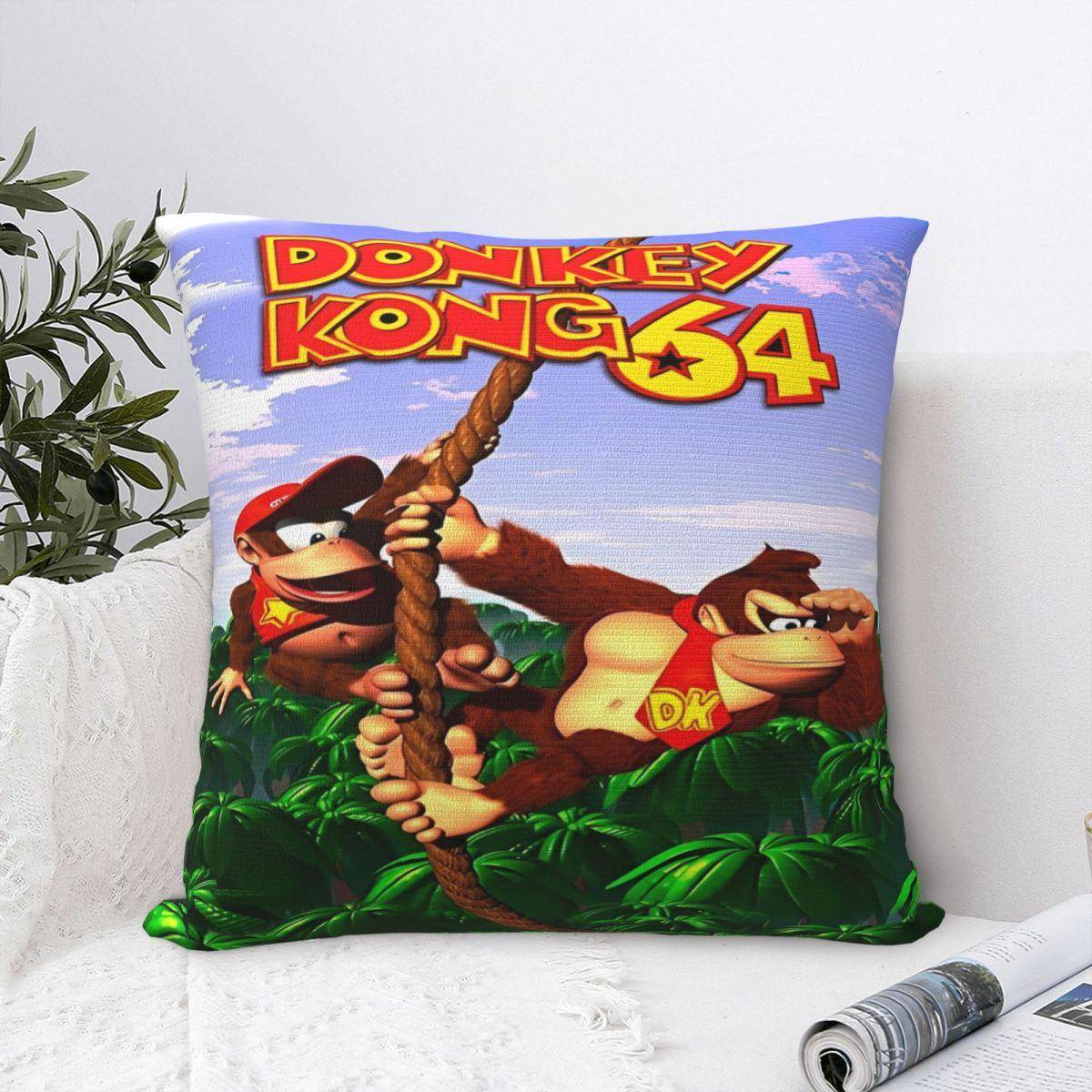 Heminredning Donkey Kong Bananza Spel Kuddfodral Tillbehör Kuddfodral Dragkedja Flera Storlekar