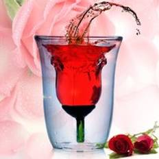 Rose dubbelvägg glas kopp vin whisky glas transparent kopp 180ml för whisky brandy vin vodka öl cocktail rom - 2 st