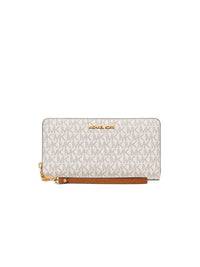 Michael Kors Logo Coated Canvas Wallet — Beige