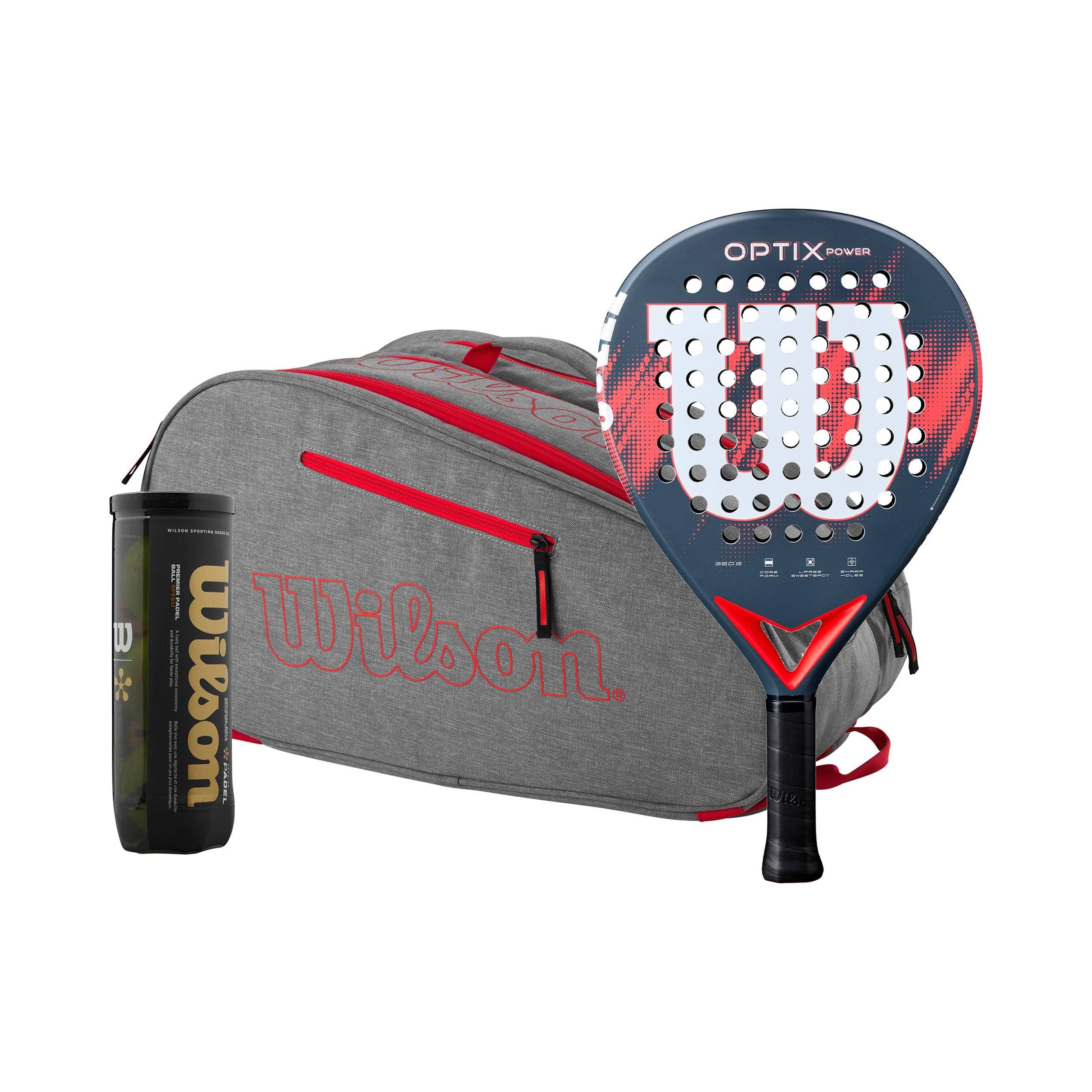 Wilson Optix V2 Power plus racket bag, ball can - red - nosize