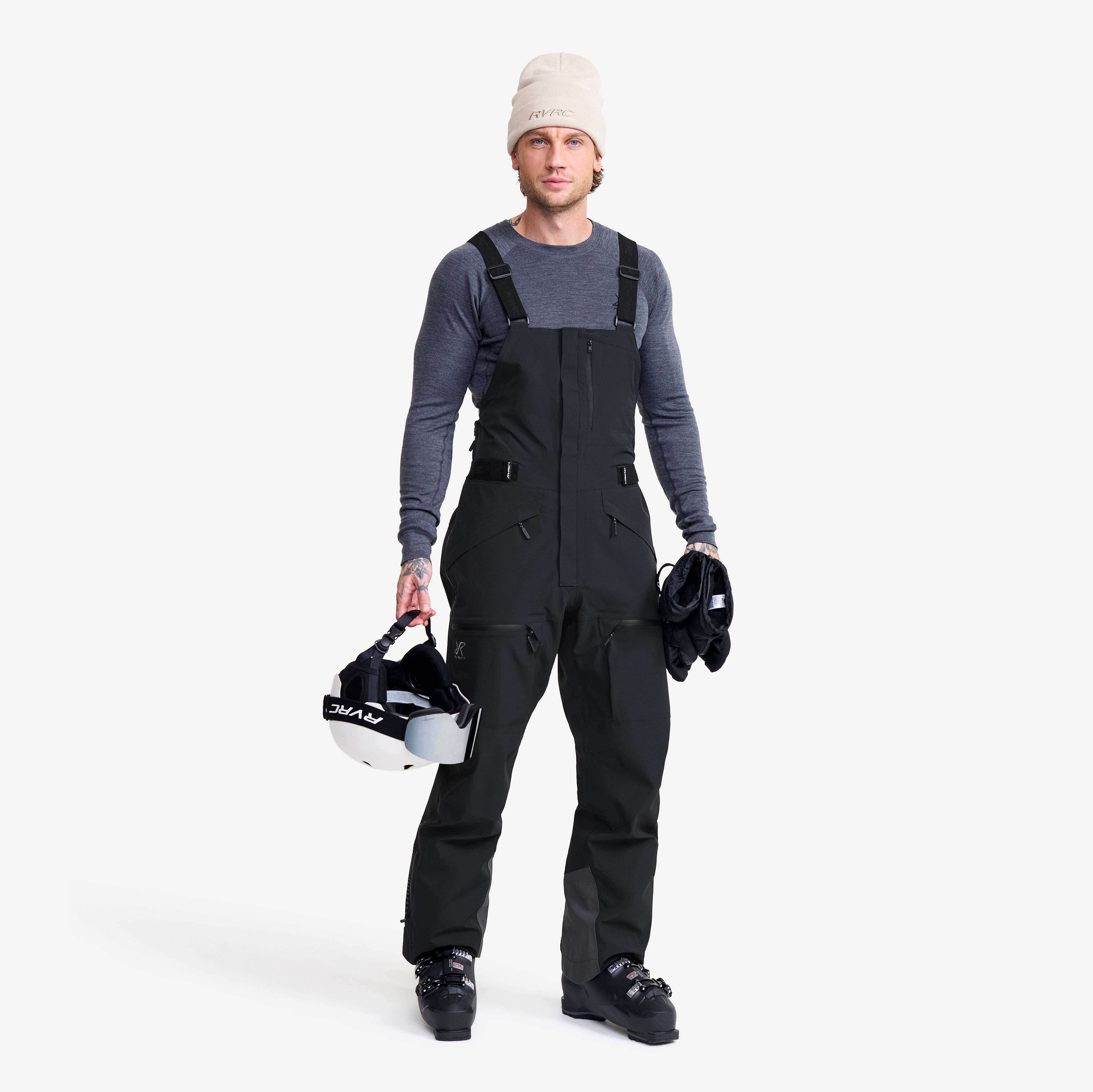 Atlas 3L Ski Bib Pants Herre Black, Størrelse:L - Bukser > Skibukser