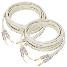 Banana Plug Speaker Cable Processed Finished Product OFC 24k Gold Plated Pure Copper Plug 600 Cores White Plug Needle [LCYOUTH] (x2) (Banana Plug)