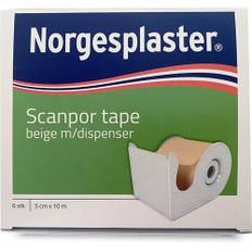 Häfta papper Scanpor - 5cmx10m beige hållare - 6 st