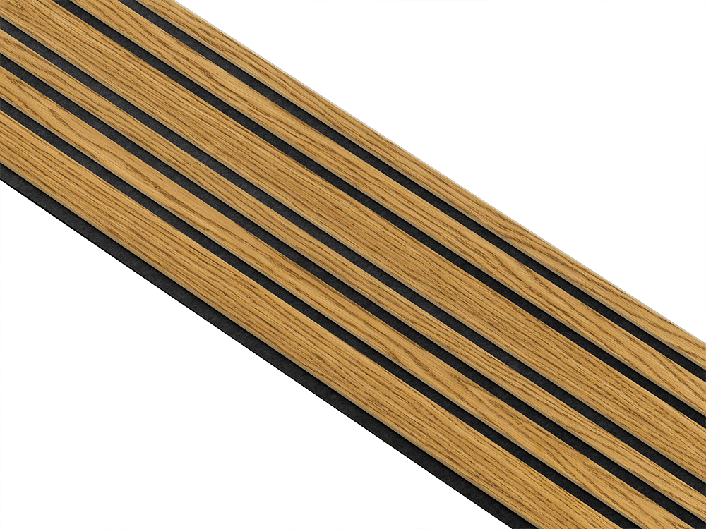 I-Wood Basic Mixed listebredde paneler, i brun oliering - mål 16 x 300 x 2780 mm.