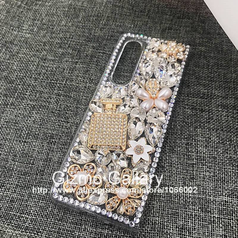 För samsung galaxy z fold 3 2 bling fodral , 3d pumpa vagn/björn sparkle bling crystal hårda fodral för samsung z fold 3 5g - För z-vikning 2 / nej 5 yx