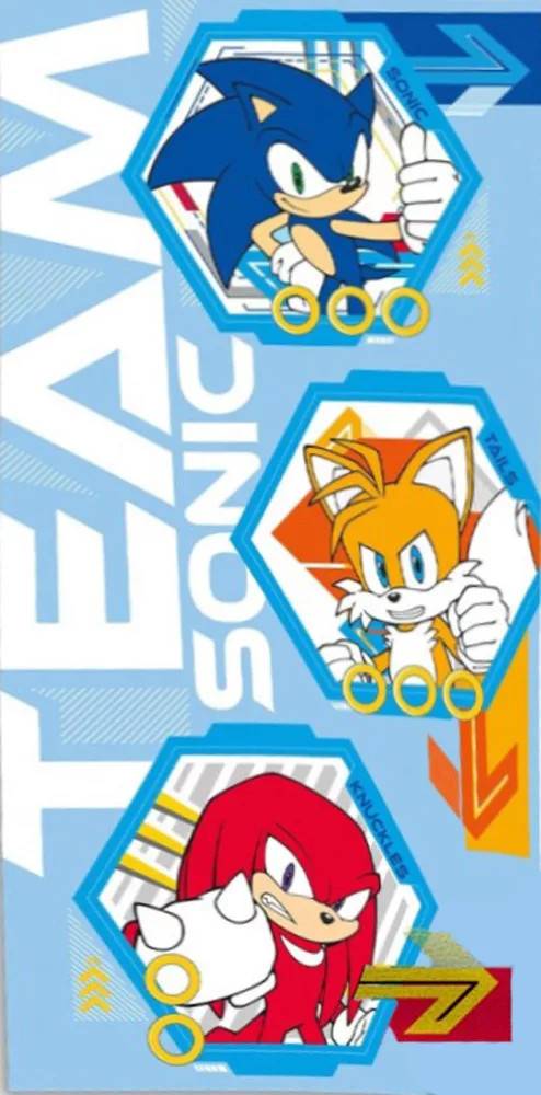 Badhandduk Sonic Team Sonic 70X140cm 100% bomull