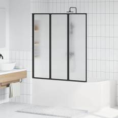 vidaXL Duschvägg Svart 132 x 2 x 140 cm Aluminium
