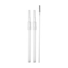Bambino Bambino Snack-N-Sip! Soft Straws & Cleaning Brush Grå