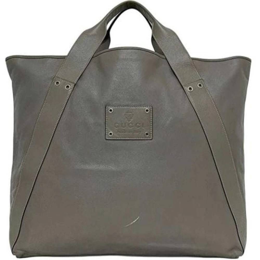Gucci Vintage Pre-owned Læder Tote Bag - Vintage - unisex - Grå - ONE SIZE - Læder
