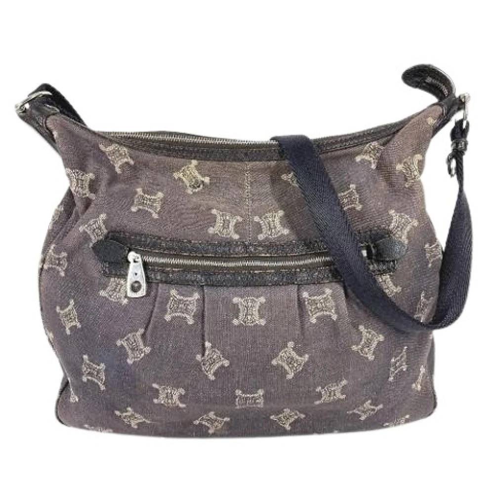 Celine Vintage Pre-owned Denim Cross Body Taske - Vintage - Dame - Grå - ONE SIZE - Denim