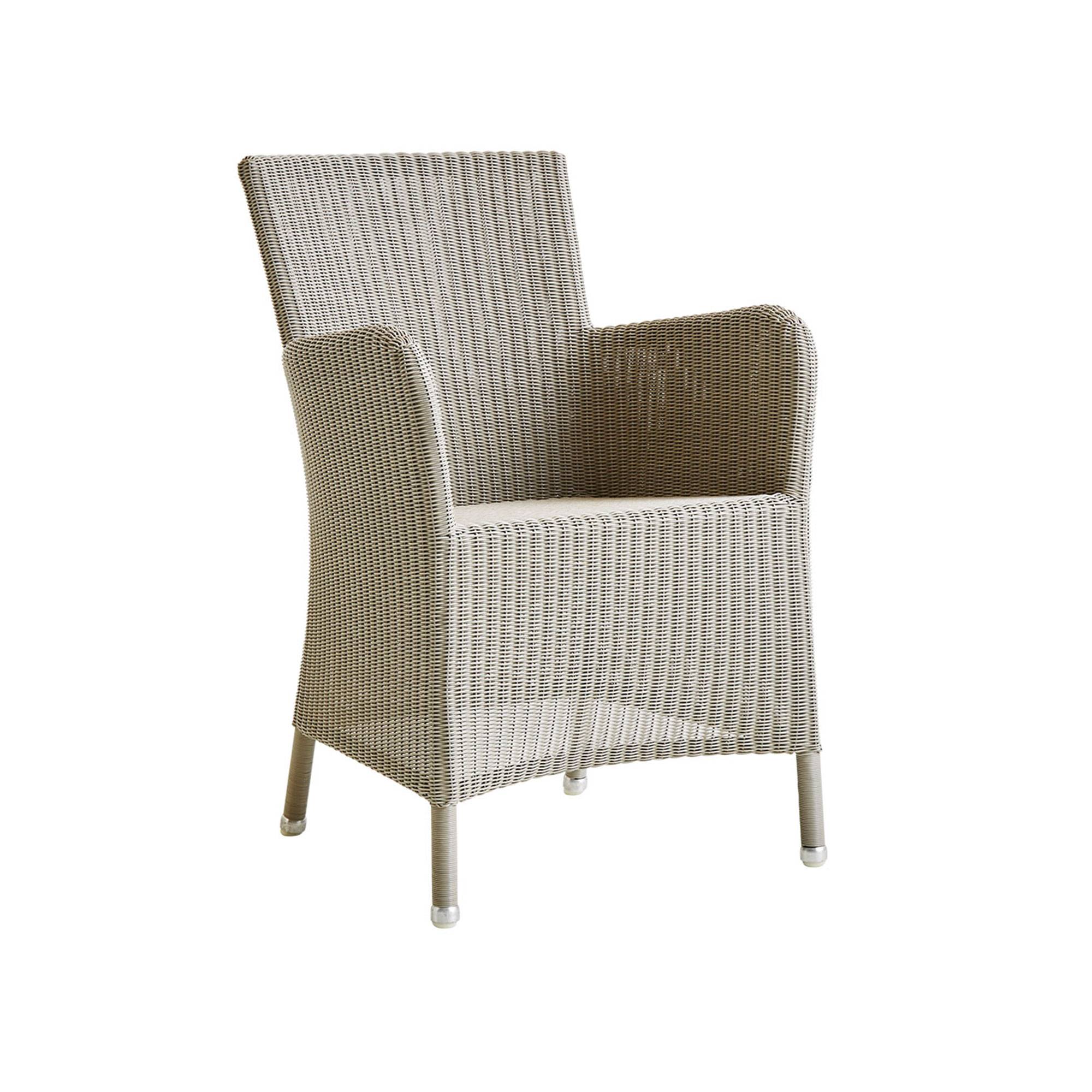 Cane-Line - Hampsted Karmstol, Cane-Line Weave, Taupe - Matstolar utomhus - Cane-line Design Team - Beige - Syntetiskt