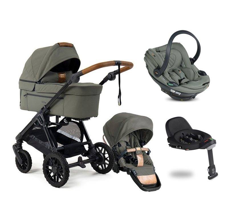 Emmaljunga Sento duovagn Ergo+ 2027 + BeSafe Go Beyond 2 babyskydd + bas