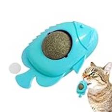 Cat Nip Ball, Cat Nip Balls - Självhäftande 360° Roterande Catnip Roller Ball Wall | Fiskformade söta hälsosamma naturliga kattväggar för säng, soffa, dörr, vägg, fönster