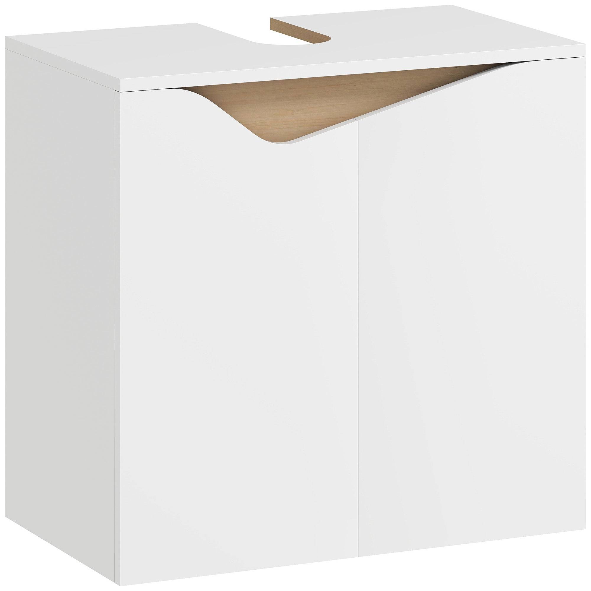 Badeværelsesskab med softclose-døre, hvid, 60 x 35 x 57,9 cm