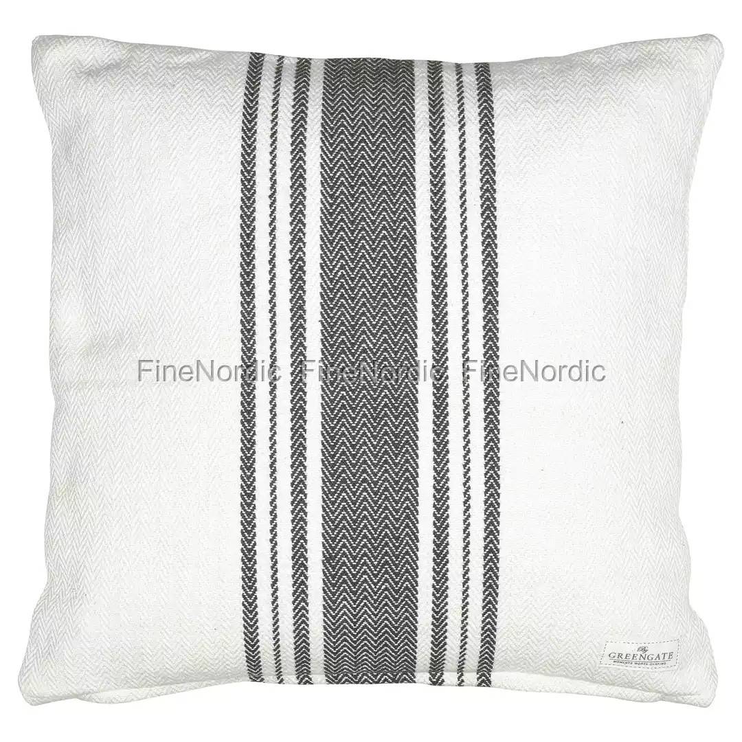 GreenGate Cushion Cover - with Black - Heeringbone - 50 x 50 cm