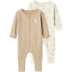 Name it - 2-pak natdragt - Beige - str. 6 mdr/68 cm