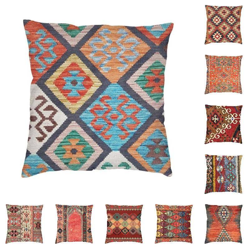 Vintage Turkisk Kilim Lyxig Kuddfodral Dekoración Salong Vintage Persisk Stamme Bohemian Etnisk Konst Soffkudde Fodral