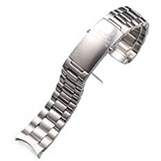 AHGDDA 20 mm, 22 mm kvalitet 316L silver rostfritt stål klockarmband för omega seamaster speedmaster planet ocean bälte, Silver, 20mm