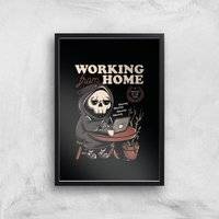 Threadless - Working From Home Giclee Art Print - A4 - White Frame