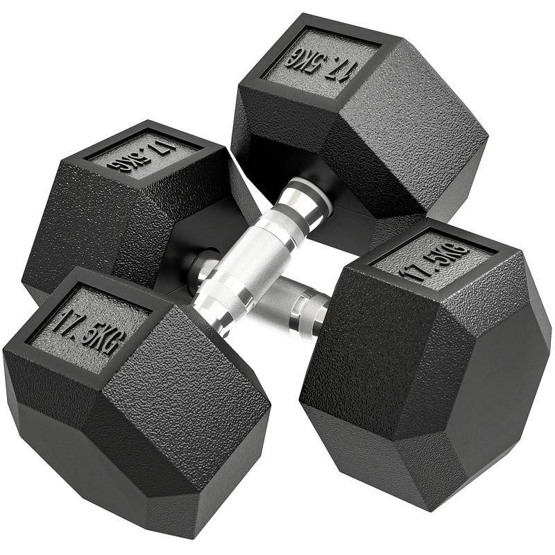 Dumbbell, 35kg Dumbbell, Dumbbell, Weight, Anti-slip Handle, Black + Silvery, Strength Training, Fixed Weight, Reinforced Grip, Solid Build, Workout Dumbbell, Fitness Dumbbell, Strength
