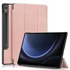 Fodral till Samsung Galaxy Tab S9 FE SM-X510/SM-X516 11 tum, smalt stöttåligt stativ folio smart fodral skyddande hårt skal för Samsung Galaxy Tab S9 FE 10,9 tum surfplatta med automatisk sov/vakna