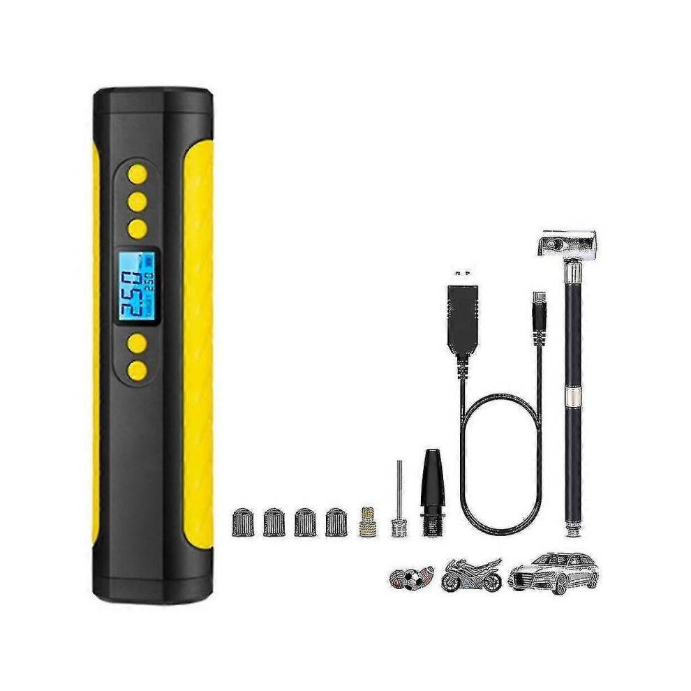 Portable Air Compressor Mini Inflator Electric Pumpemergency Tire Inflator with Lcd Display Led Lightmobile Power2000mah Rechargeable Li-ion Batteryd