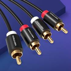 Vention 2RCA till 2RCA ljudkabel hane till hane för hemmabio DVD 1m1,5m2m kabel 1.5m svart