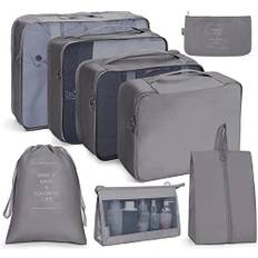 Koffer Organizer Set 8-teilig, Kofferorganizer Packing Cubes Set für Reise, Packwürfel für Rucksack, Packtaschen Set mit Kosmetiktasche, wasserdichte Schuhe Beutel, Travel Essentials