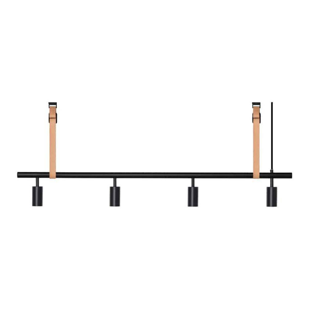 RUBN Long John Pendel 4 Spots (140 cm) Black Natural leather