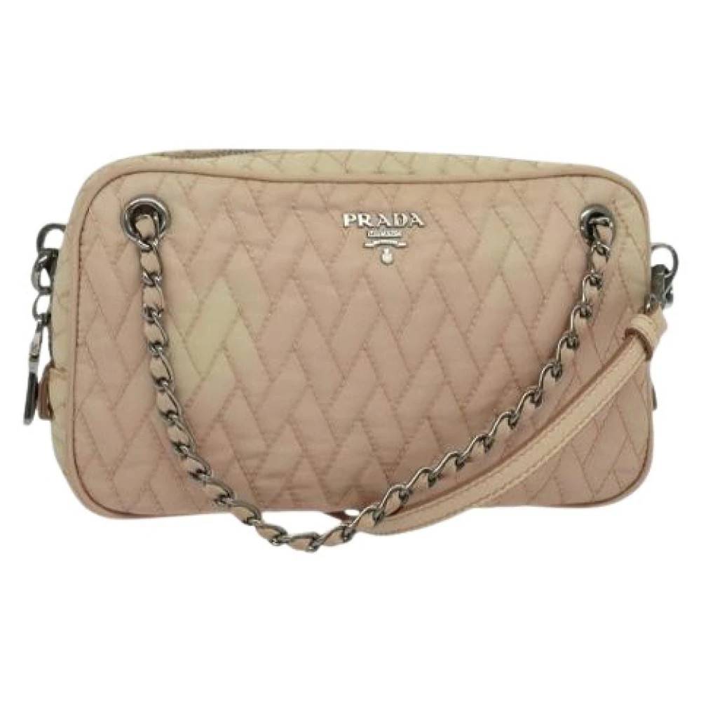 Prada Vintage Pre-owned nylon prada-tasker - Vintage - Dame - Beige - ONE SIZE - Nylon