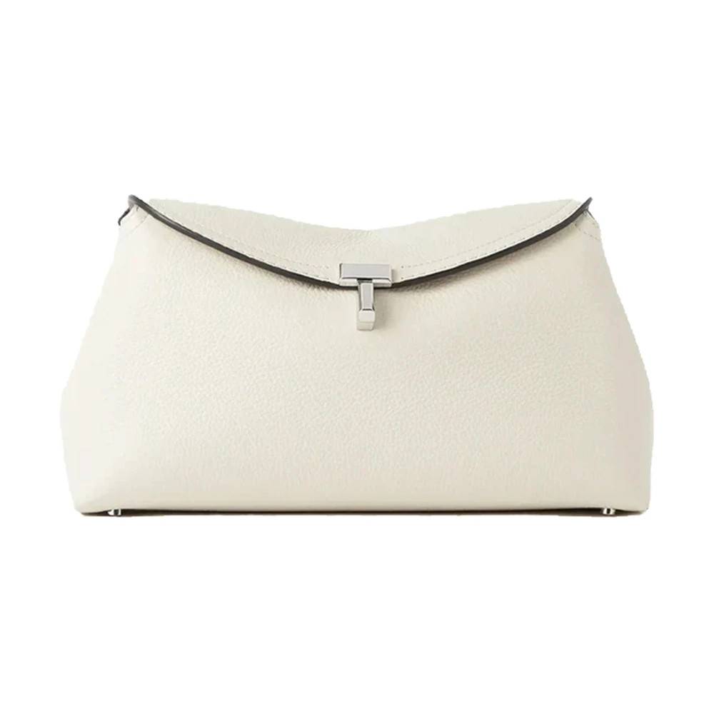 TotêMe T-Lock Læder Clutch - Tasker - Dame - Beige - ONE SIZE - Læder