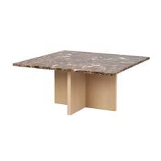 Rowico Home Brooksville soffbord brun marmor/vitpigmenterad ek 90 x 90 cm