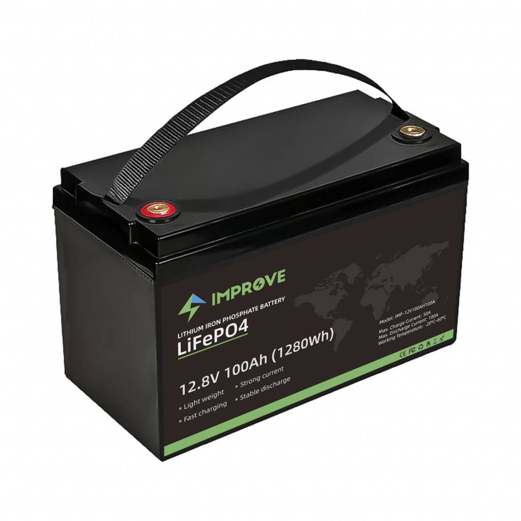 Improve Lithium Batteri 12V 100Ah (LiFePO4) BMS 100A Bluetooth