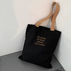 TEMU Unisex Canvas Tote Bag With Inspirational Quote - Large Capacity, Durable Shoulder Straps, Machine Washable - Travel, Commuting & Everyday Use - In 2 Colors, Travel Tote Bag