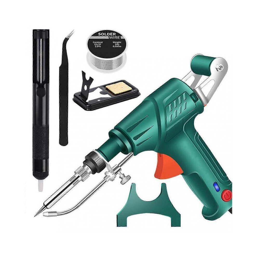 (EU plug, Green) Handheld Internal Heating Laser Welder - Corded DIY Soldering Gun for Electronics & Home Projects -YT4