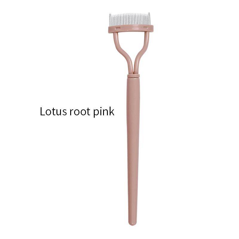 Ögonfransseparator Metalltänder Raka ögonfransböjare Skönhetsmink Rostfri ögonfransborste Kam Mascara Curl Makeup Tool beige