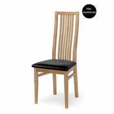ALLEGRO stol oljad ek sits klädd läder sits svart 2-pack