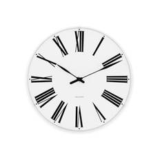 Arne Jacobsen vægur - Roman - hvid/sort - 48 cm